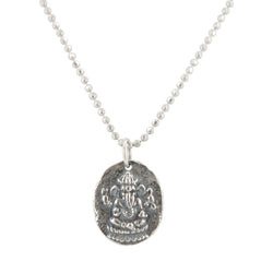 Ancient Ganesh Coin Necklace in Sterling, 16