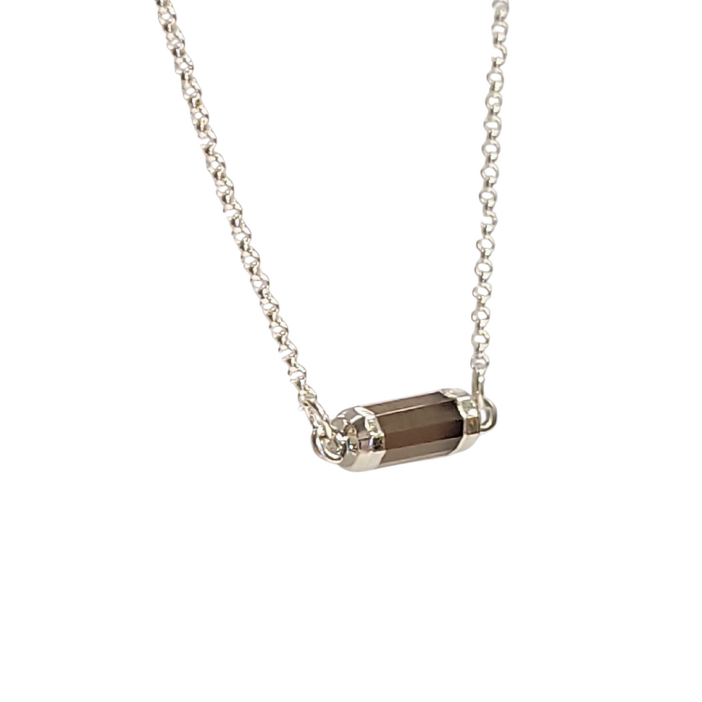 Petite Gemstone Bar Necklace in Gold or Silver,