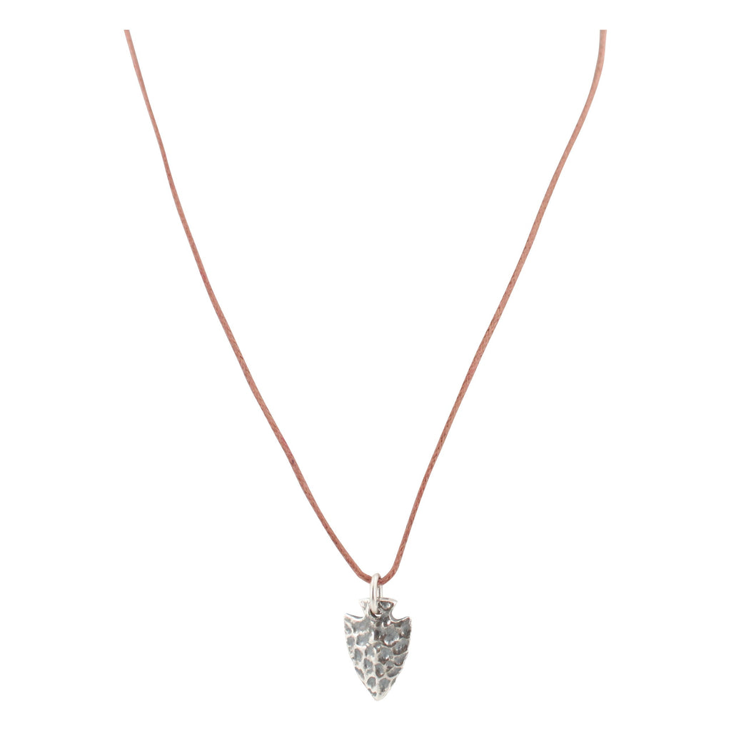 Small Silver Arrowhead Necklace on 16