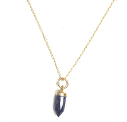 Small Gold Gem Point Necklace, Stone Choice