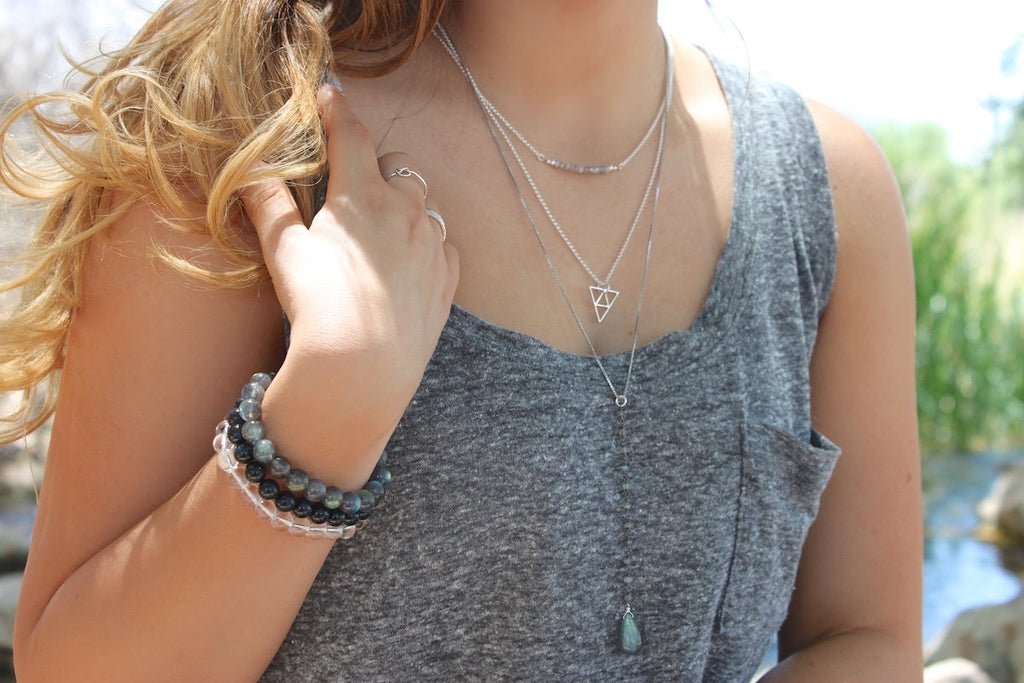 Intuition Bracelet - 8mm Labradorite Energy Bracelet with Charm