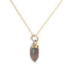 Small Gold Gem Point Necklace, Stone Choice