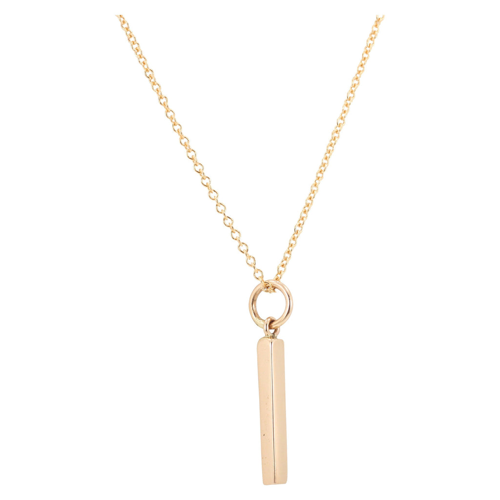 Small Vertical Bar Necklace in Bronze