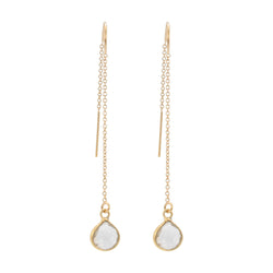 Gemstone Threader Earrings, Choice of Stone