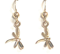 Small Dragonfly Dangle Gold Plated Earrings