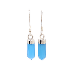 New Stones! Silver Gemstone Point Dangle Earrings