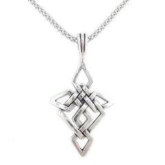 Celtic Knot Cross Pendant in Sterling Silver on a 20