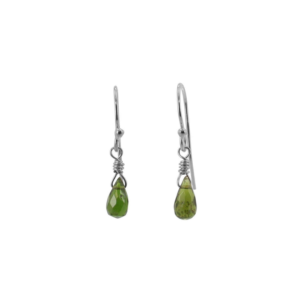 Petite Green Chrome Diopside Dangle Earrings