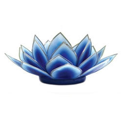 Dahlia Lotus Tea Light Holder, Dark Blue