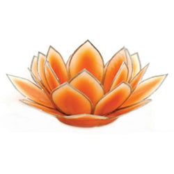 Dahlia Lotus Tea Light Holder, Orange