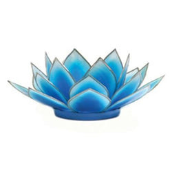 Dahlia Lotus Tea Light Holder, Turquoise