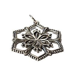Detailed Flower Mandala Pendant on a 20