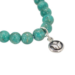 Lotus Bracelet - 6mm Amazonite Gemstone Energy Bracelet