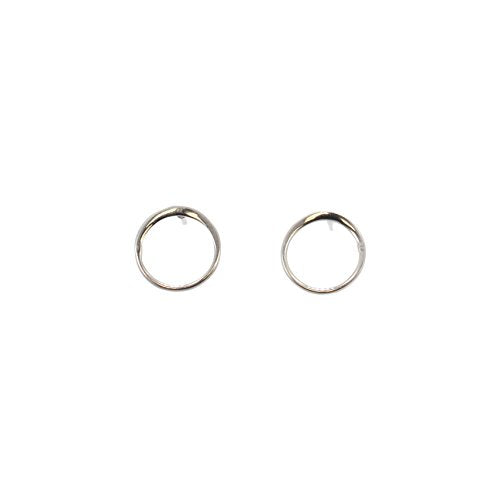 Open Circle Design Stud Earrings in Sterling Silver, Suitable for Teen Girls, Children and Women