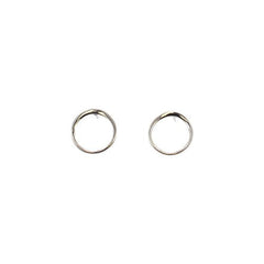 Open Circle Design Stud Earrings in Sterling Silver, Suitable for Teen Girls, Children and Women