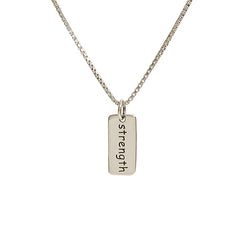 Strength Word Necklace in Sterling Silver