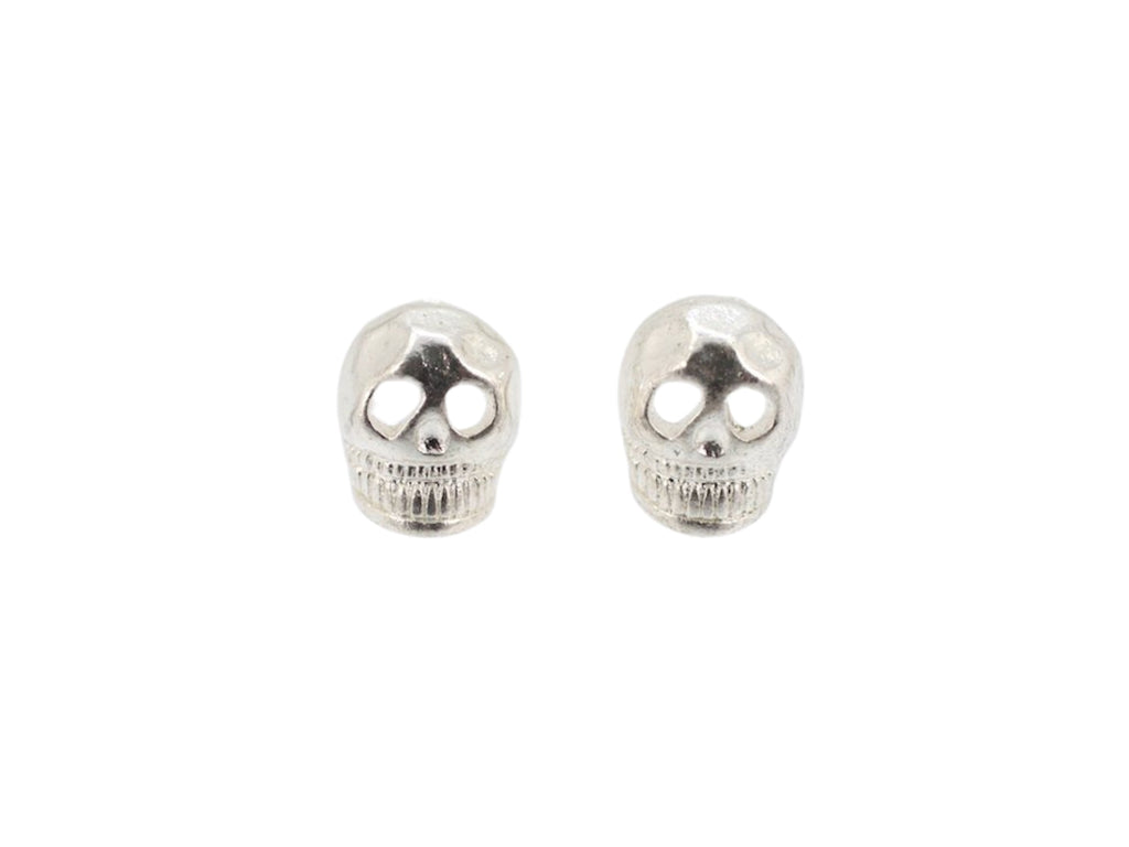 Kitsch Brand, Really Important Person, Skull Post Earrings in Silver Plate