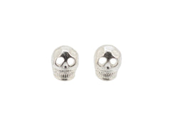 Kitsch Brand, Really Important Person, Skull Post Earrings in Silver Plate