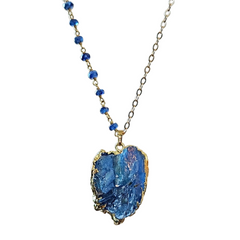 Limited Edition Blue Kyanite Necklace on a 28 Inch Kyanite Gemstone Chain, #6327-yg-kyanite