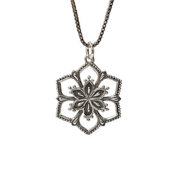 Detailed Flower Mandala Pendant on a 20