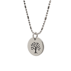Round Tree of Life Necklace in Sterling Silver, Choose Your Length