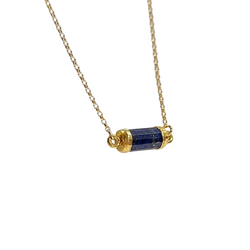 Petite Gemstone Bar Necklace in Gold or Silver,