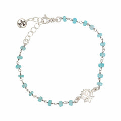 Lotus Bracelet with Apatite Gems & Sterling Silver