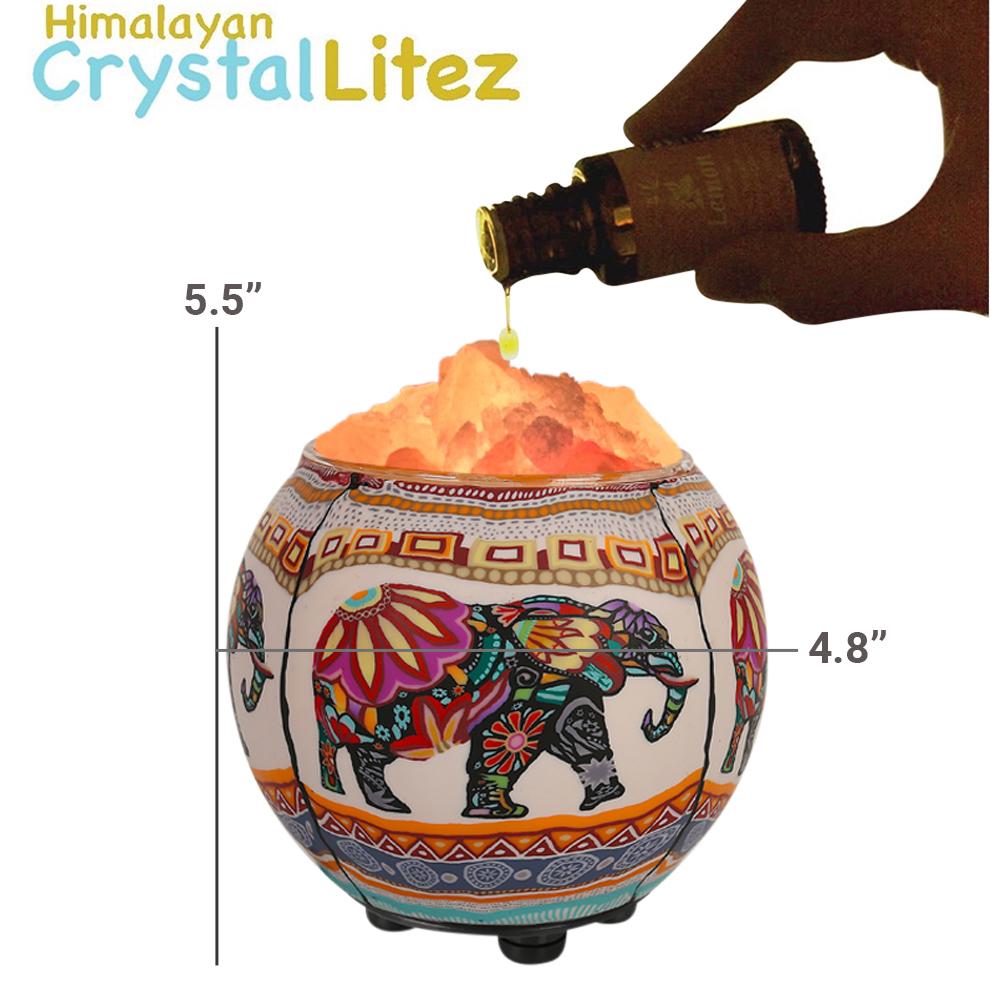 Himalayan Aromatherapy Salt Lamp with UL Listed  Dimmer Cord (Ethnic Elephant)