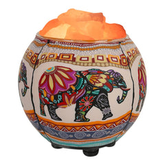 Himalayan Aromatherapy Salt Lamp with UL Listed  Dimmer Cord (Ethnic Elephant)