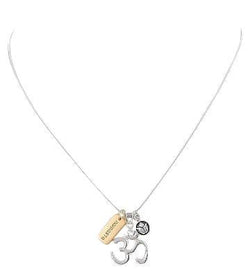 Om (Aum), Lotus Flower, & Namaste Charm Necklace