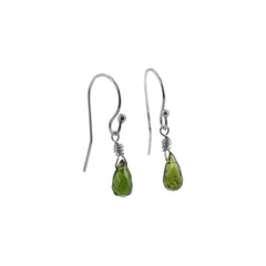 Petite Green Chrome Diopside Dangle Earrings