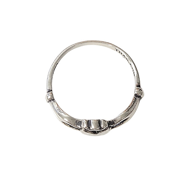 Small Irish Friendship & Love Band Celtic Claddagh Ring in Sterling Silver, Sizes 6, 7, 8, and 9