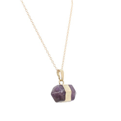 Amethyst Double Point Necklace, Crown Chakra, 20
