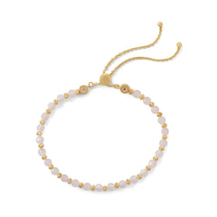 Gold Rose Quartz Bolo Bracelet