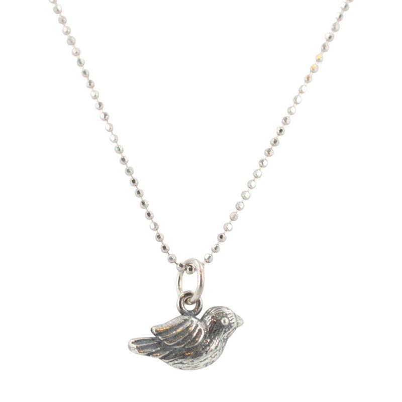 Cute Little Bird Necklace in Sterling Silver