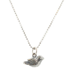 Cute Little Bird Necklace in Sterling Silver
