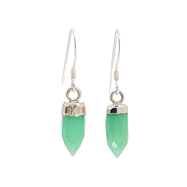 New Stones! Silver Gemstone Point Dangle Earrings