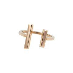 Adjustable Double Bar Ring in Bronze