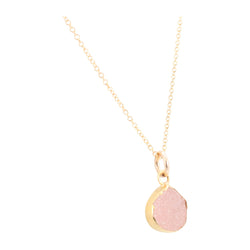 Pink Druzy Necklace