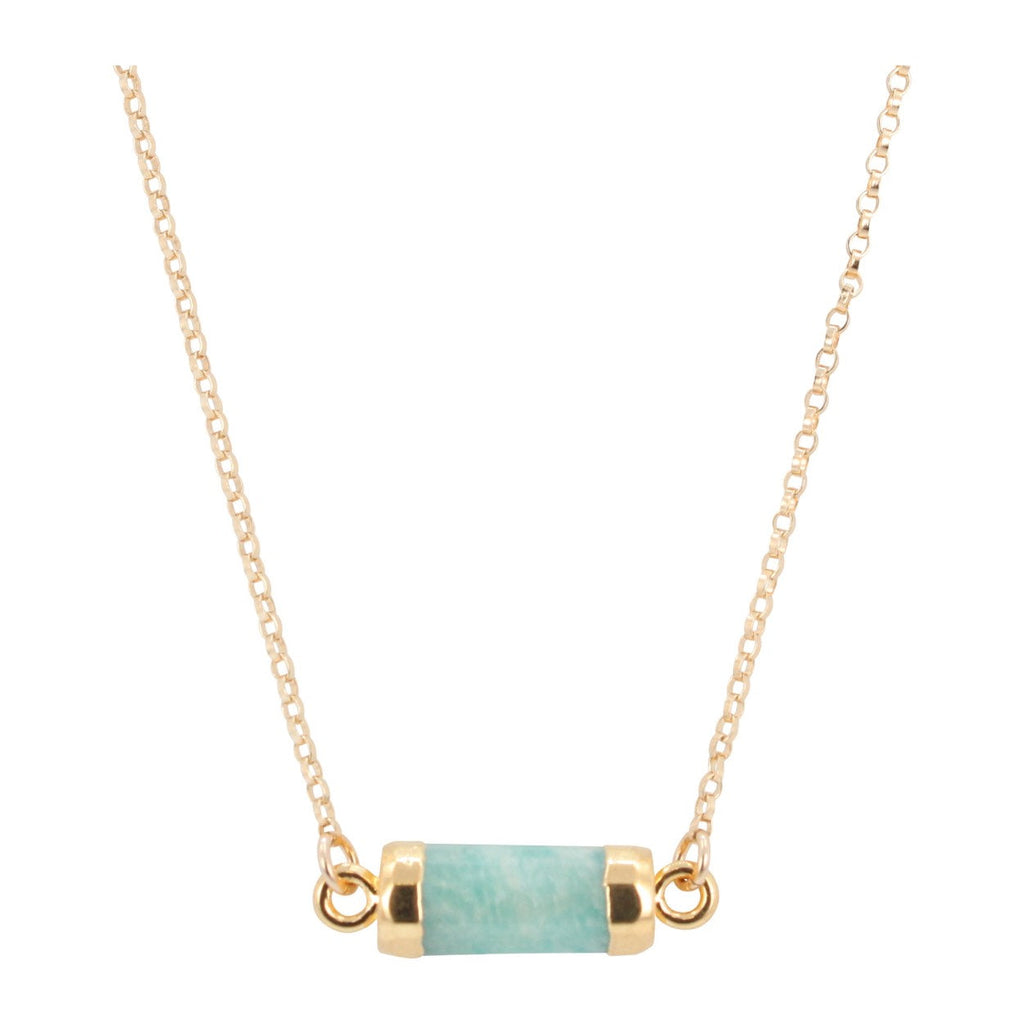 Petite Gemstone Bar Necklace in Gold or Silver,