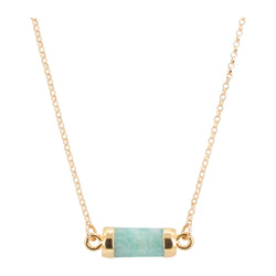 Petite Gemstone Bar Necklace in Gold or Silver,