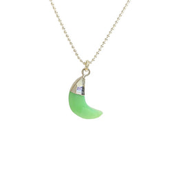Crescent Moon Gemstone Necklace in Sterling Silver, 12 Stone Choice