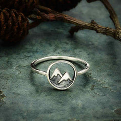 Sterling Silver Snow Capped Mountain Ring