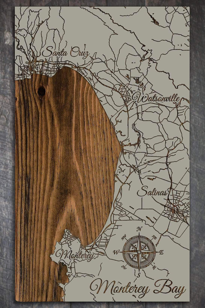 Monterey Bay Wood Fired Map -  Mini (7.25” x 12”)