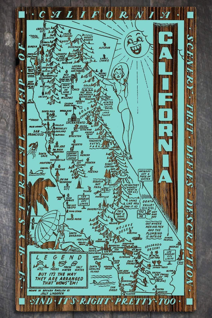 California Wow Wood Fired Map -  Schmedium (14.5” x 24”)