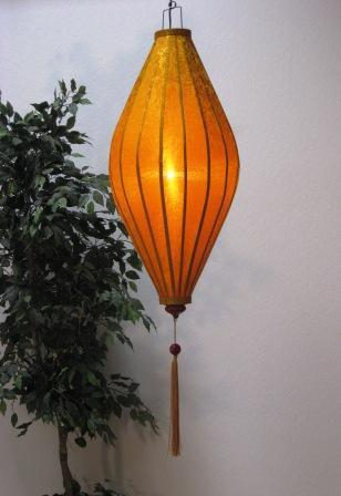 Silk and Bamboo Lantern Oval 4'