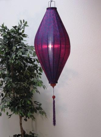 Silk and Bamboo Lantern Oval 4'