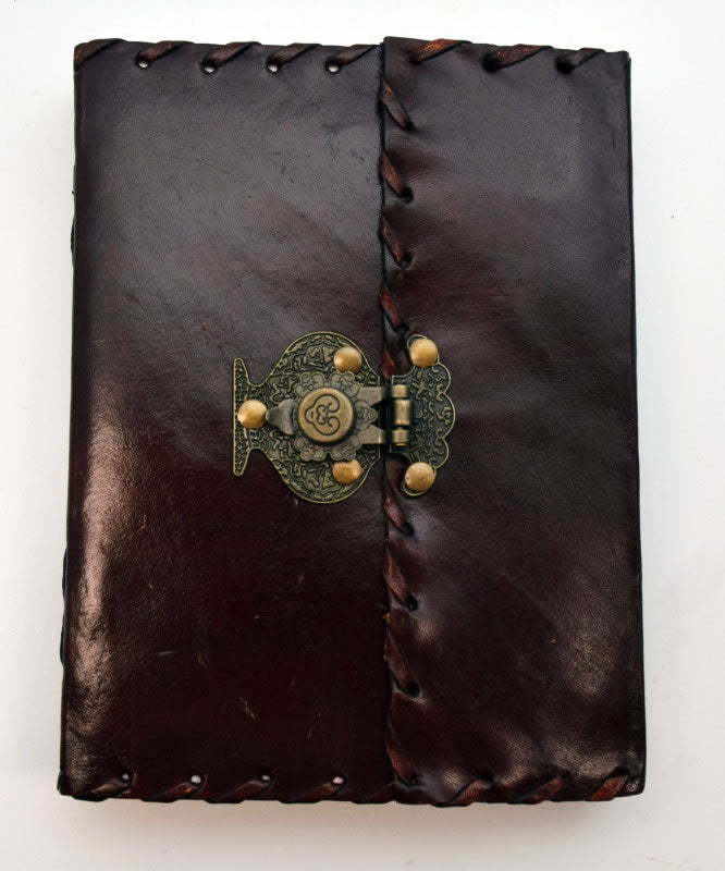 Leather Journal with Metal Snap Closure