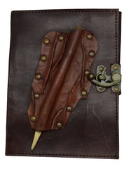 2 Tone Leather Embossed Journal with Pencil - 6 inch x 8 inch