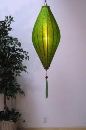Silk and Bamboo Lantern Oval 4'